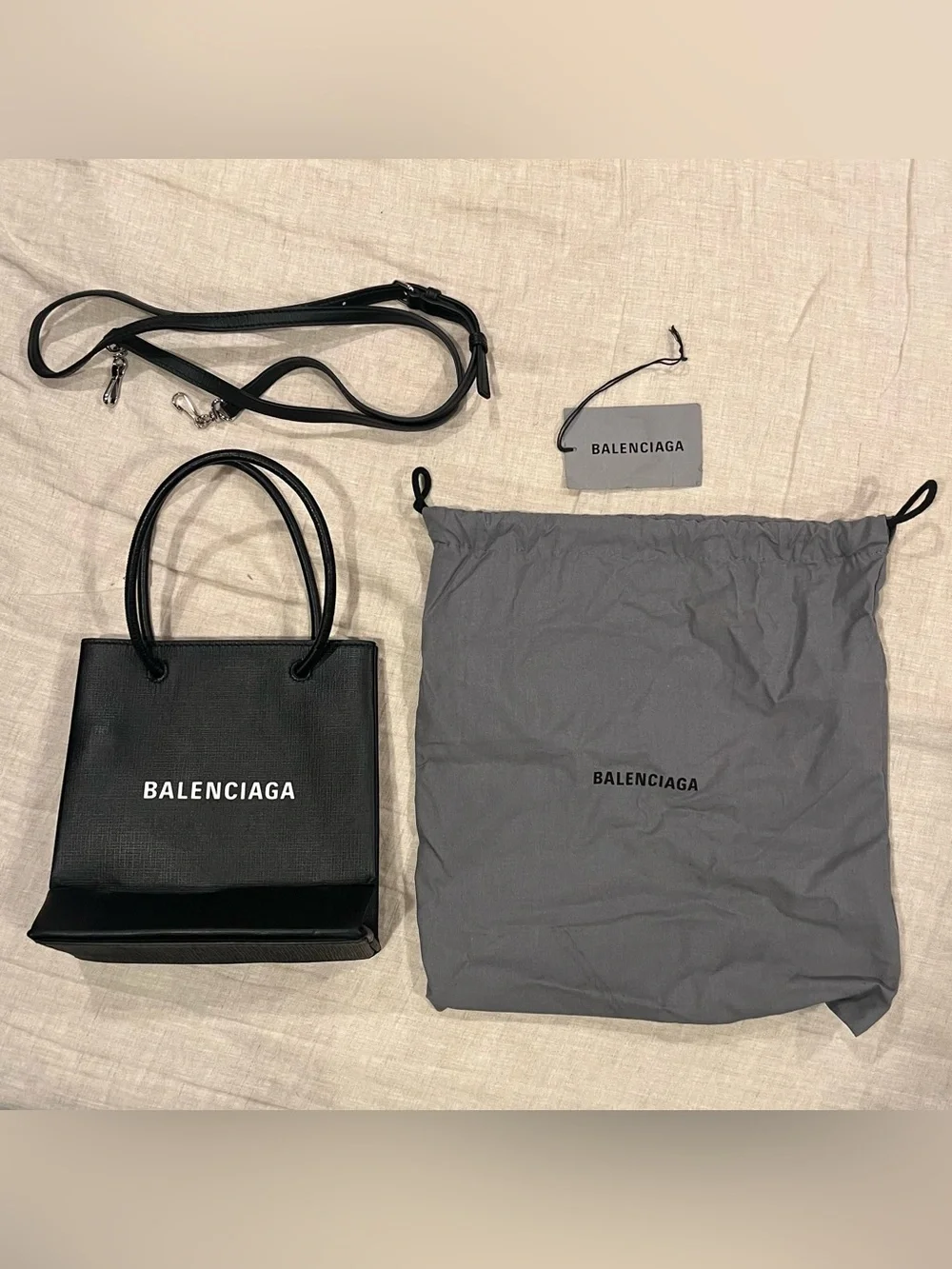 $1150 Balenciaga by Demna Logo Crossbody Mini Tote Bag